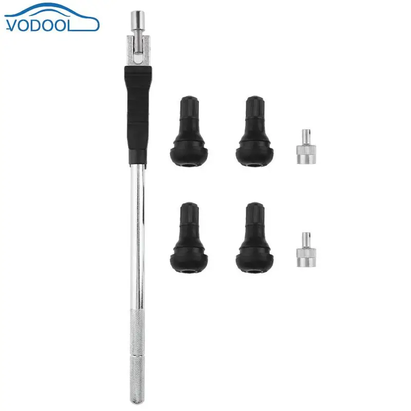 VODOOL 4pcs Snap in Valve Stems+ Chrome Valve Stem Puller Tire Repair
