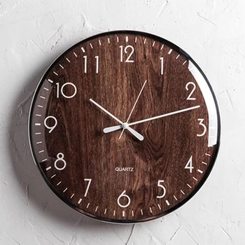 

Brown Wood Wall Clocks Home Decor Battery Nordic Mute Wall Clock Vintage Creative Relojes De Pared Casa Decoration Watch 50w032