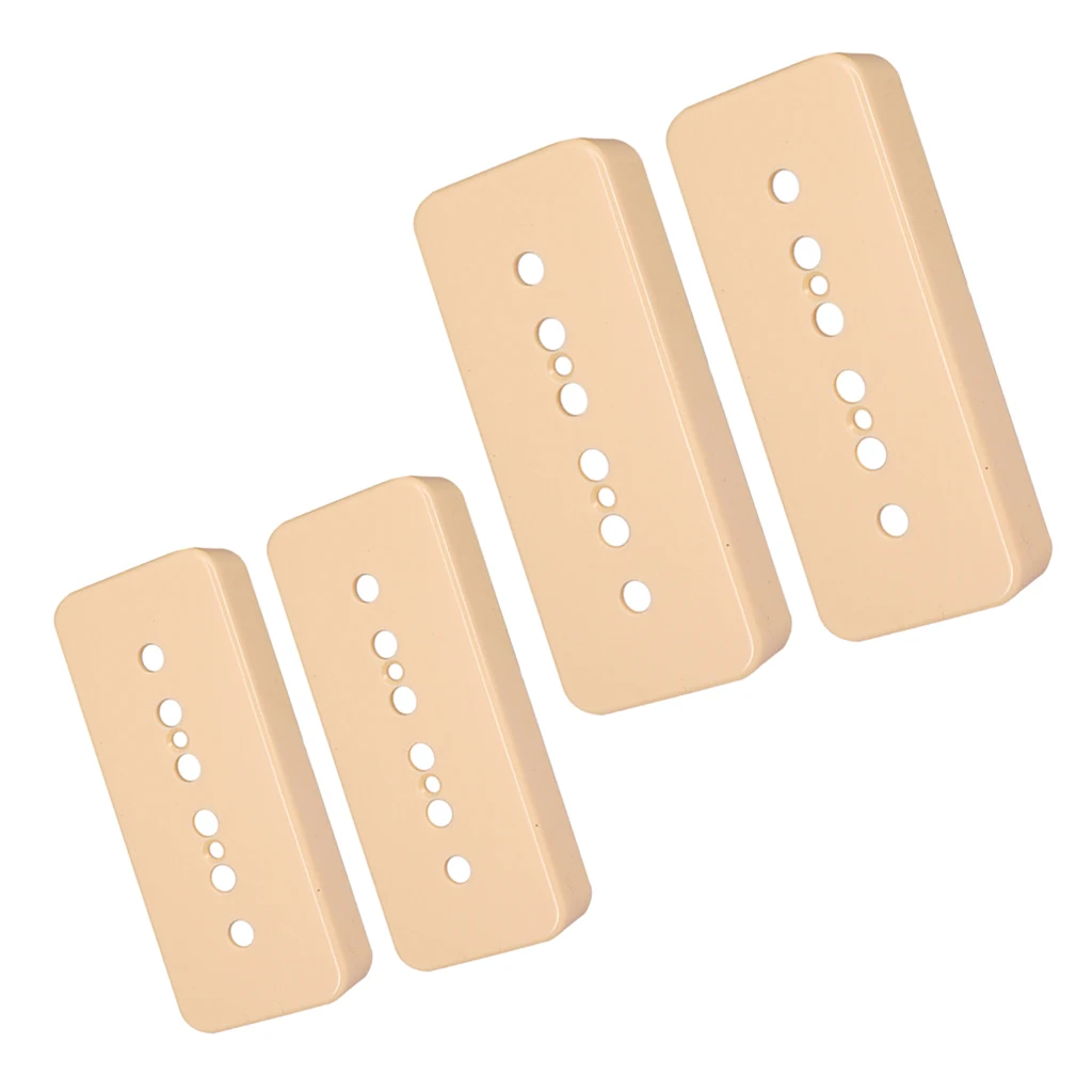 2 Pieces Electric Guitar Single Coil 6 Holes Pickup Cover 50/52mm for P90 Pickup Parts