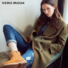 Lapel Double-Breasted Woolen Coat