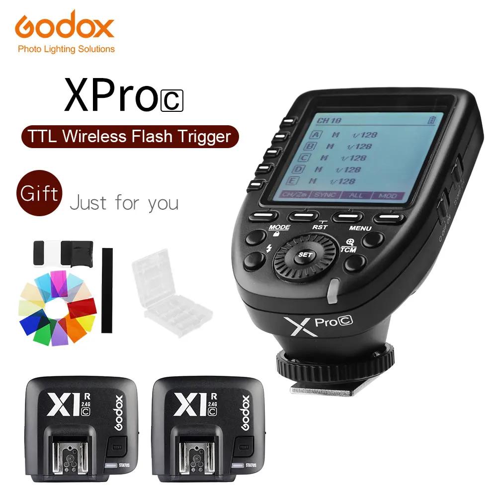 GODOX XPro-C E-TTL 2,4G Беспроводная Высокоскоростная синхронизация X СИСТЕМА триггер+ 3x приемник Godox X1R-C для камер Canon EOS - Цвет: Xpro-C add 2x X1R-C