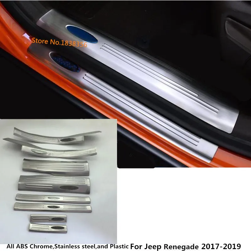 

For Jeep Renegade 2017 2018 2019 car styling Stainless Steel pedal Door sill scuff plate Cover inner Built+outside threshold