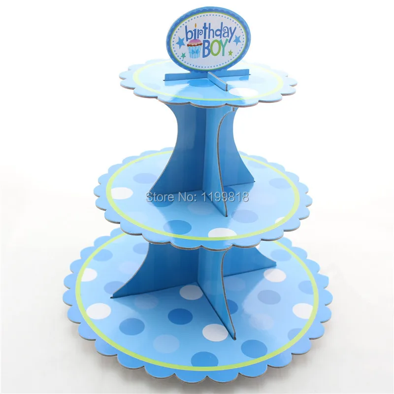 Free Shipping 50 PCS 3 Tier Party Supplies Paper Cupcake Stand, Party