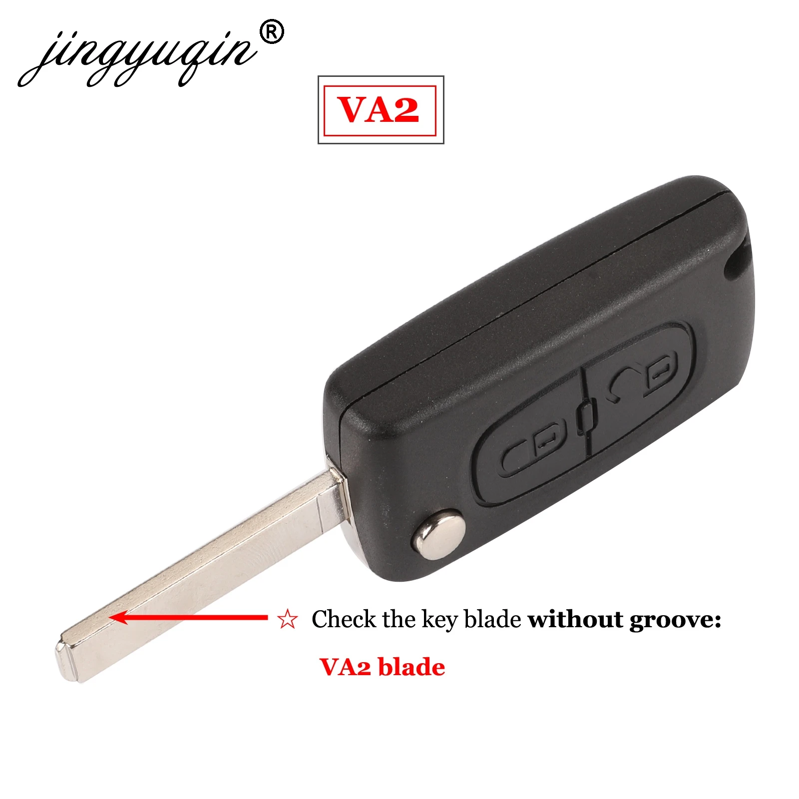 Jingyuqin 2 кнопки флип складной ключ чехол пустой оболочки для peugeot 107 207 407 307 307S 308 407 607 807 VA2/HCA Ce0523 Ce0536