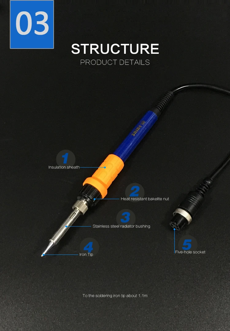 SAIKE 909D + 3 в 1 фена паяльная станция де паяльная станция DC Регулируемый питание 15 в 3A 220 ЕС