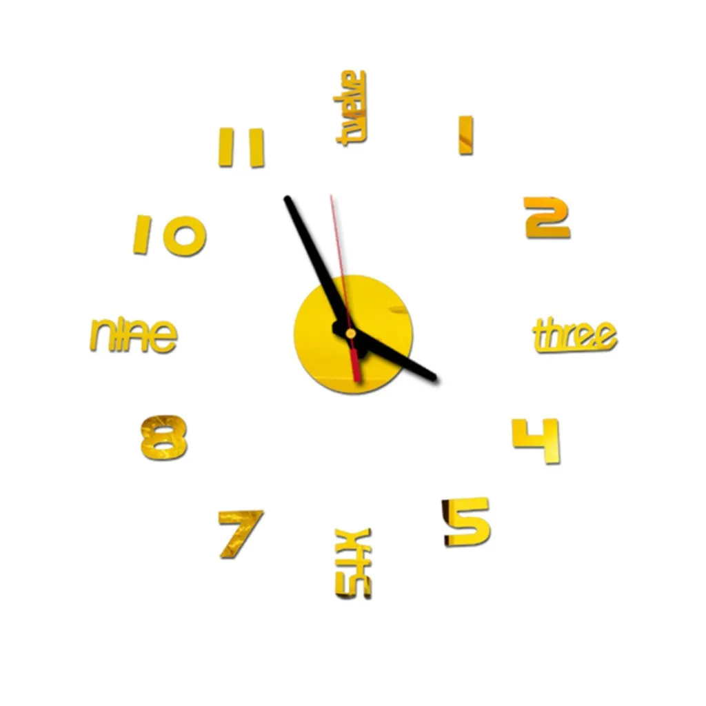 Настенные стикеры часы 3D DIY римские цифры акриловое зеркало домашний декор настенные наклейки механизм настенных часов для маятника современный 19JUL23