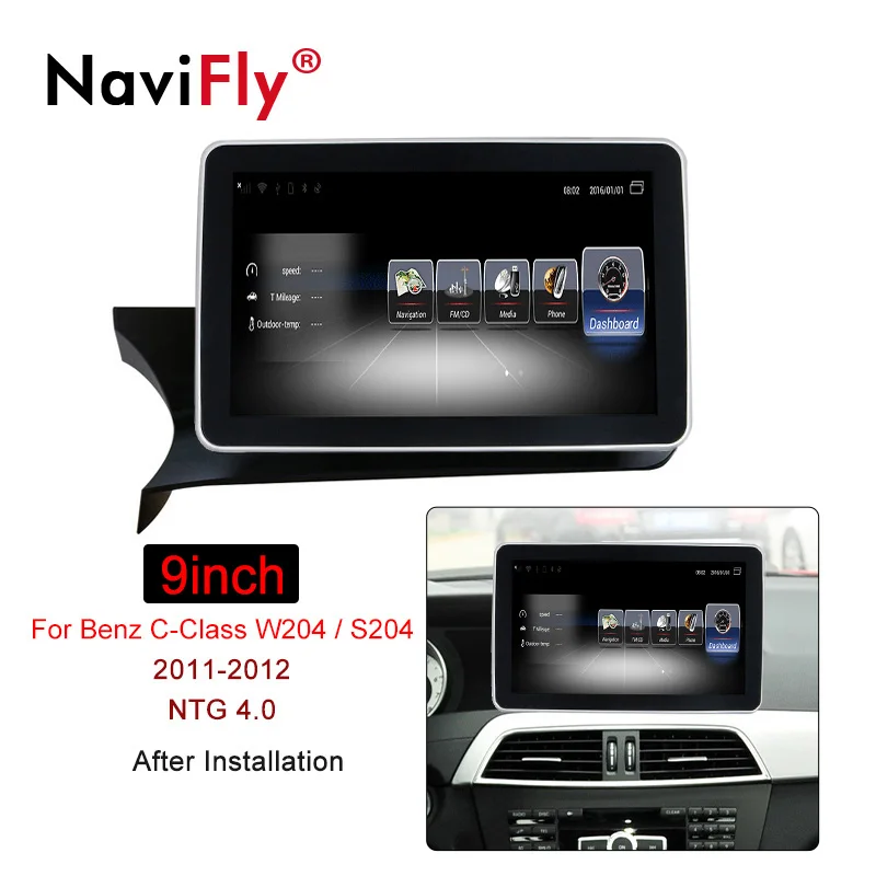 

Navifly 3G RAM 32G ROM Android Car Audio gps cassette for Mercedes Benz C Class W204 S204 2011 2012 2013 with 4G SIM Card wifi