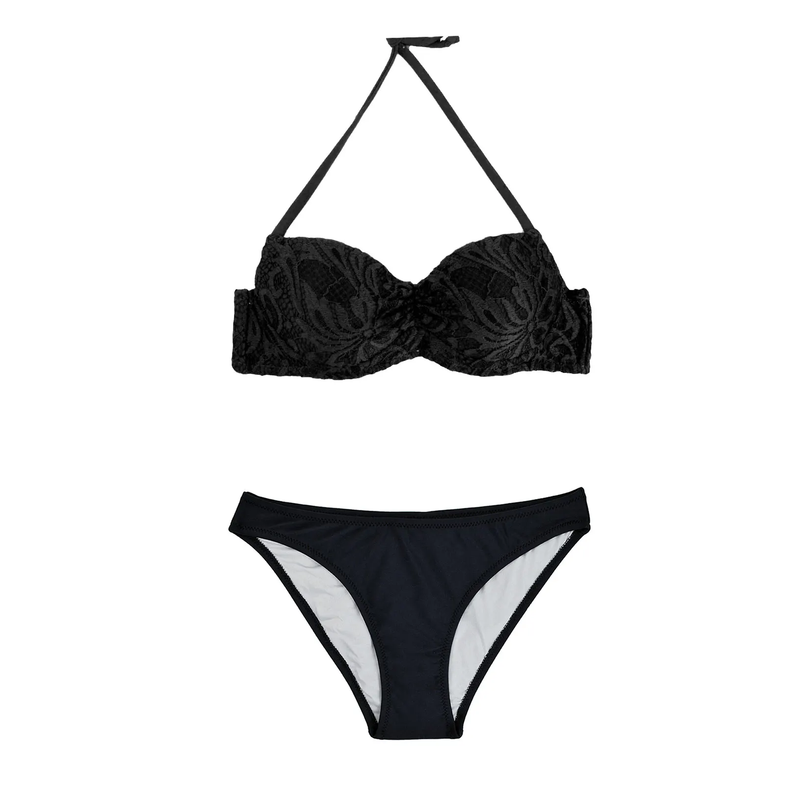 

2017 Sexy Solid Low Waist Bottom Bikini Set Bathing Suit Beachwear Push Up Swimwear Female Swim Wear Swimsuit Women Biquinis S M