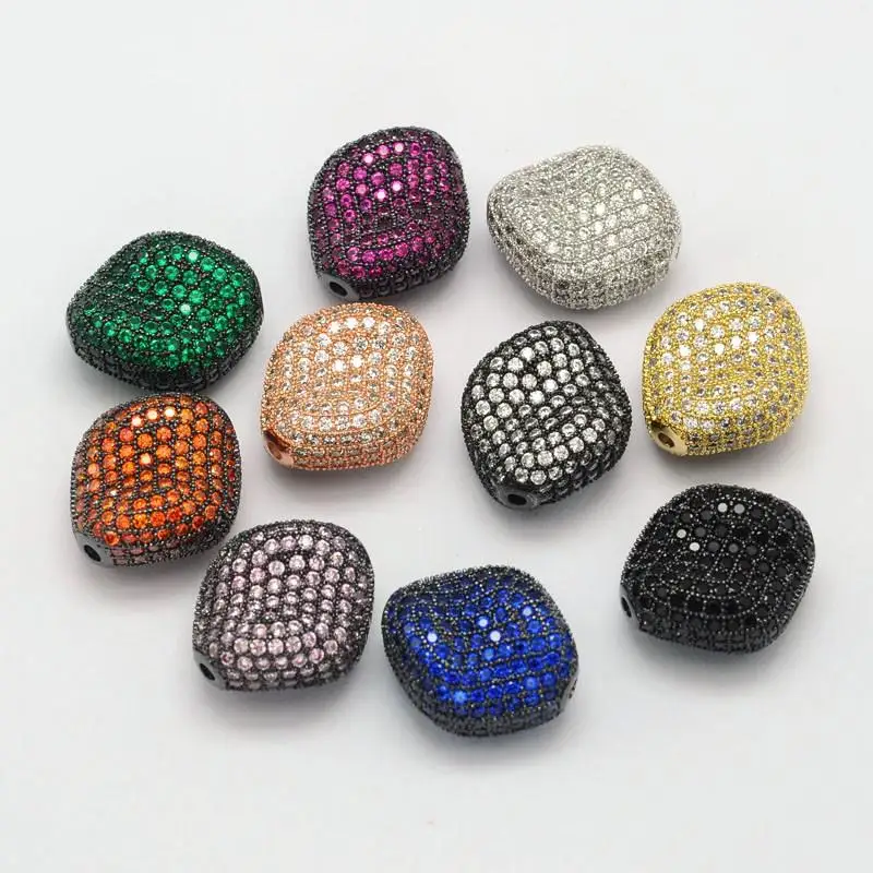 

Oval Brass Micro Pave Cubic Zirconia Beads, Cadmium Free & Nickel Free & Lead Free, Mixed Color, 20x17x10mm, Hole: 1mm