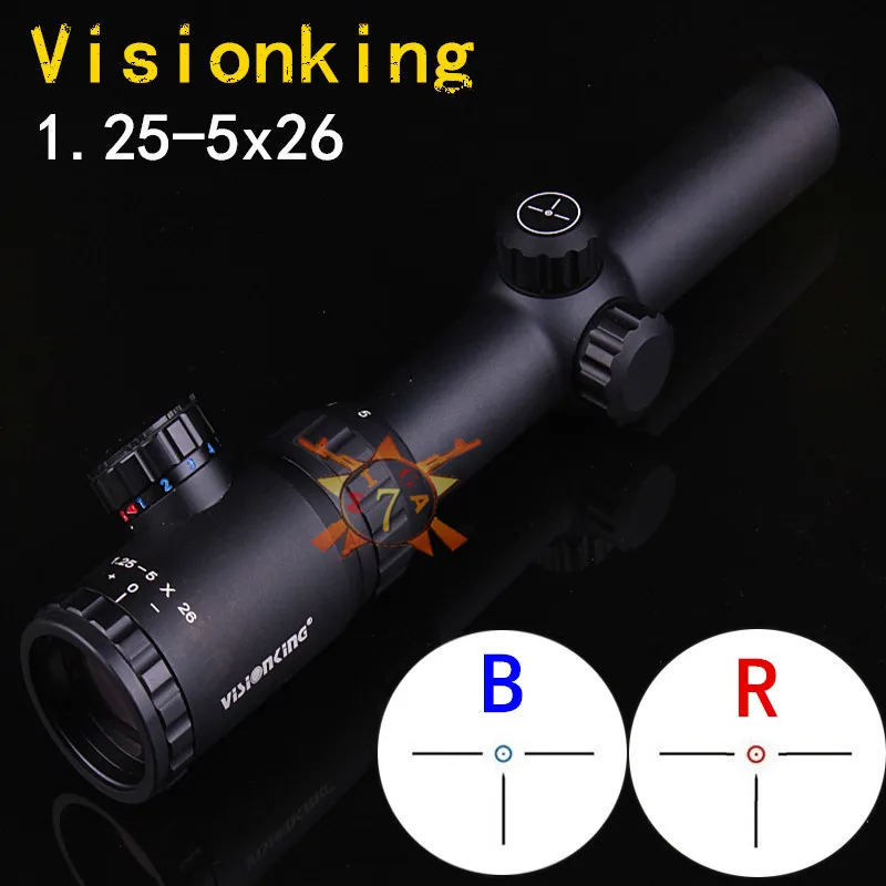 

Free Shipping! Visionking 1.25-5x26 Hunting Rifle Scope, Perfect For .223 Ar15 M16 Three Pin Reticle Riflescope Hunting Optics