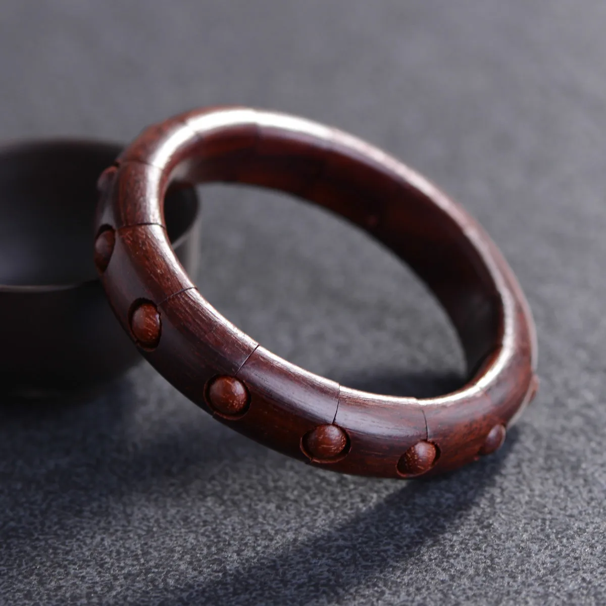

Natural Rosewood Beads Couples Bracelet Wooden Rosary Ebony Bracelet Fashion Jewelry Wooden Bangle