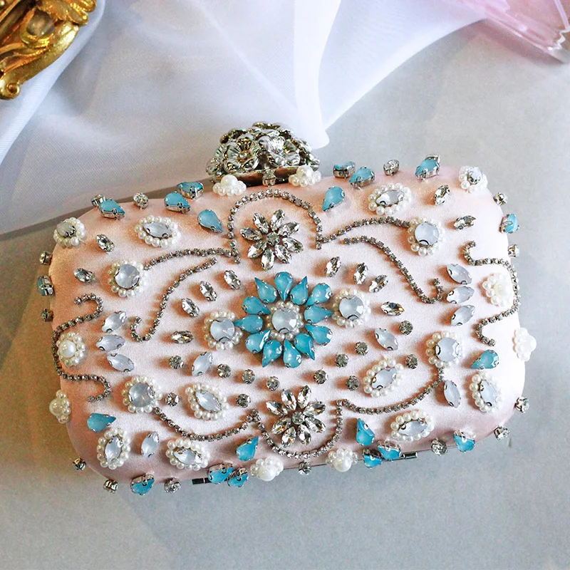 

Women Noble Crystal Beaded Evening Bag Wedding Clutch Purse, shoulder bag,chain bag