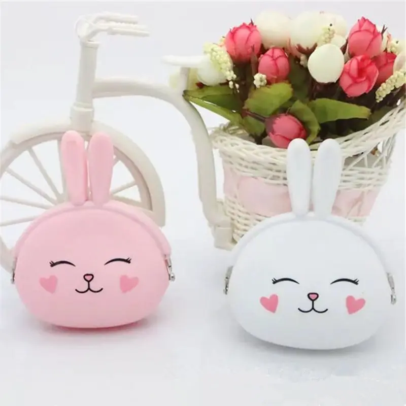 

New fashion Coin Purse Lovely Kawaii Cartoon Rabbit Pouch Women Girls Small Wallet Soft Silicone Coin Bag Kid Gift D4