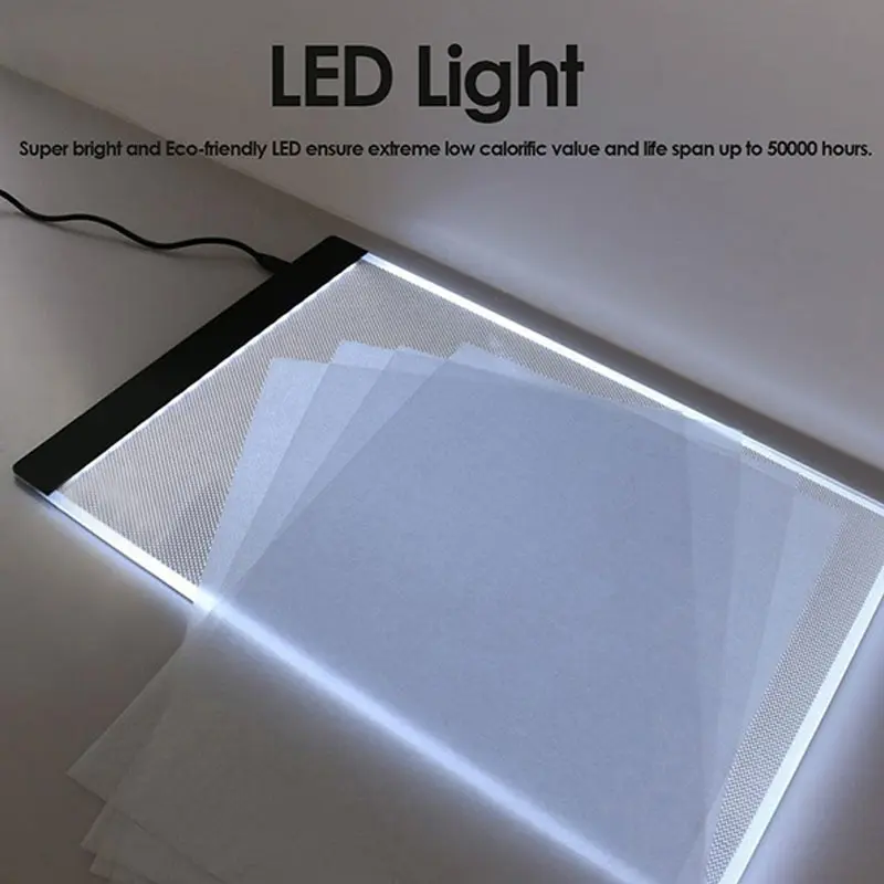

A4 LED Ultra-thin Digital Graphic Tablet Third Gear Dimming IP65 Waterproof Light Box Tracing Portable Electronic Tablet Pad