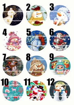 

Handmade 10mm~30mm Colorful picture Christmas Round Glass Cabochons for Necklace Decoration and Phone Chain Accessaries 60/pcs 4