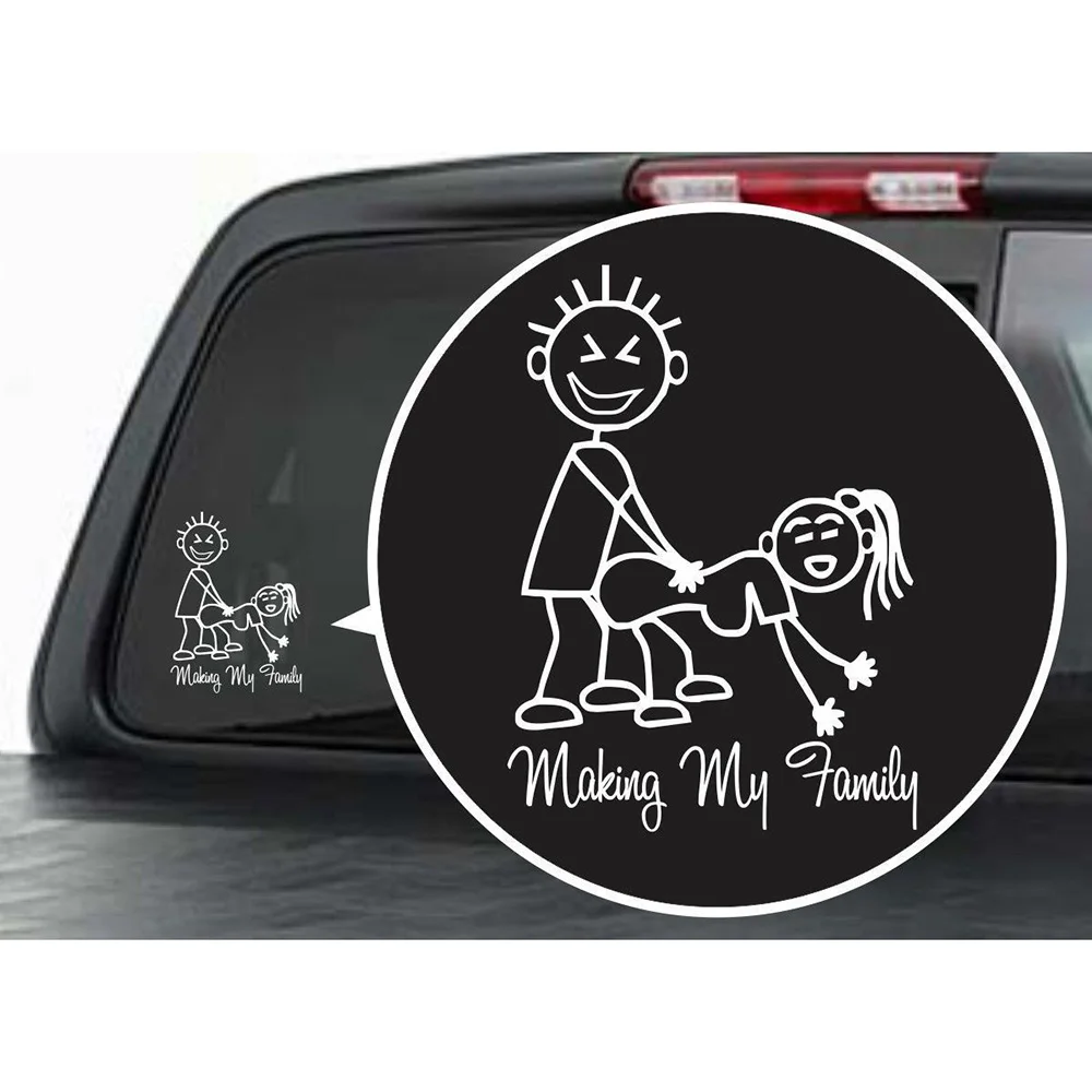 SEKINNEW 1 шт. забавная виниловая наклейка с надписью Making My Stick Family дрейф Jdm евро