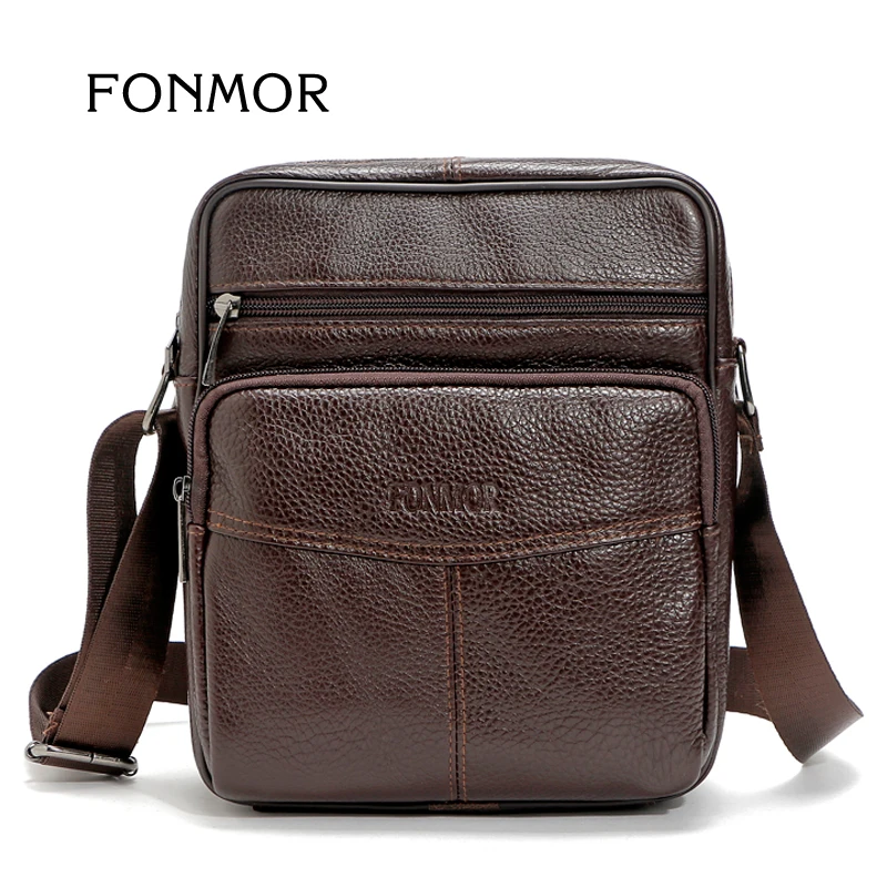 FONMOR Brand Multifarious Zipper Men Bags Genuine Leather Shoulder Messenger bag Vintage Travelling Small bags