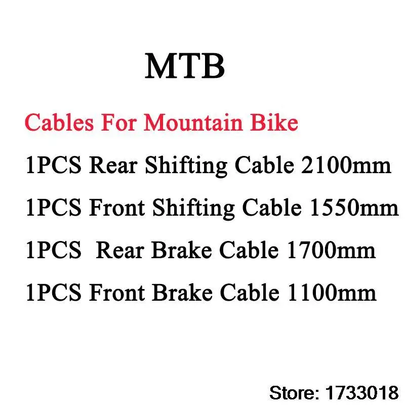 4 шт MTB дорожный велосипед с тефлоновым покрытием переключение Внутренний кабель тормоза спереди и сзади переключатель тормозной провод комплекты 1100 мм 1550 мм 1700 мм 2100 мм - Цвет: 4pcs MTB Wires Set