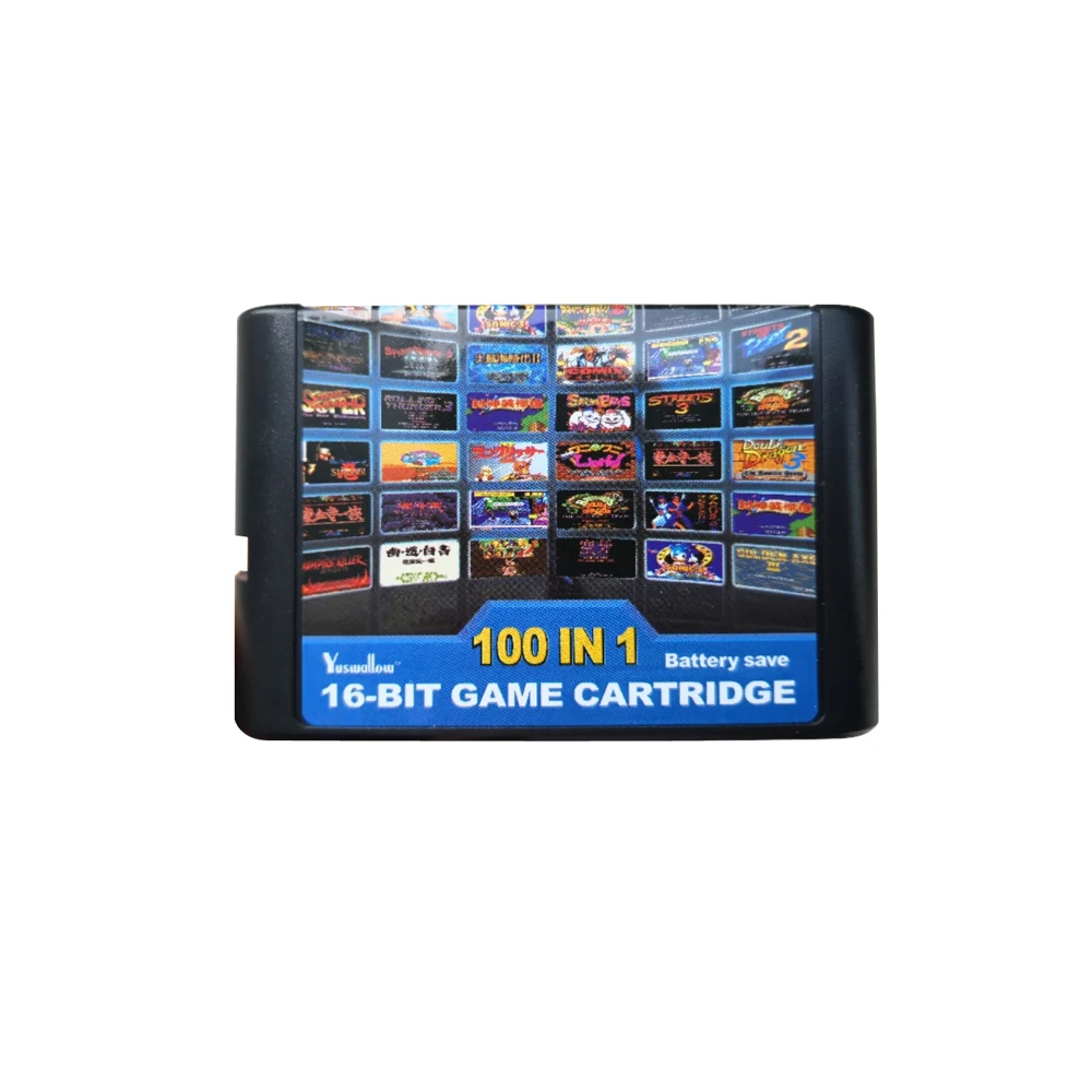 

100 in 1 multi games cards cartridge 16 bit games For Sega Mega Drive MD For Genesis console use with battery save