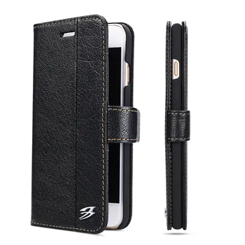 

First Layer Cowhide Real Genuine Leather Retro Flip Case Magnetic Buckle Wallet Cover for IPhone 6 7 8 Samsung S7 Edge S8 Plus