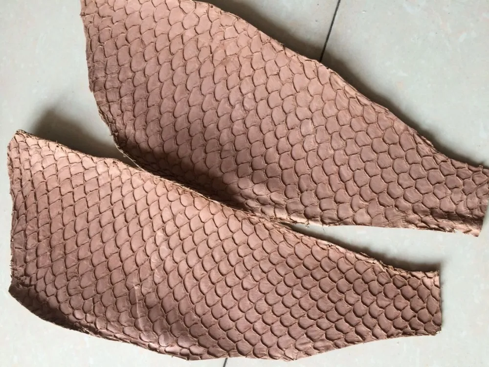 Genuine fish skin leather for shoe, iron red color natural fish skin,FL