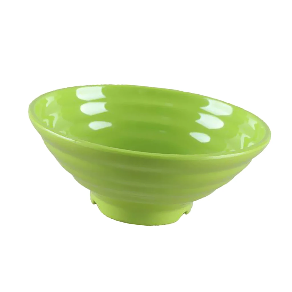 Easy Grasp Melamine Plastic Large Noodles Bowl Skidproof Striated Soup Food Storage 6 Colors Select