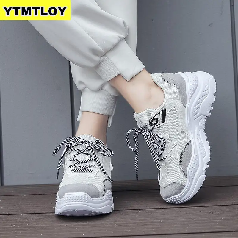

HOT Woman Outdoor Chunky Sneaker Breathable Flat Platform Shoes Sneakers Women Running For White Zapatos Mujer Desiner