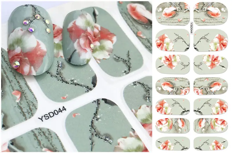 

WUF Nail Sticker Fantasy Colorful Designs Water Transfer Decals Sets Flower/Feather Nail Art Decor Beauty Tips