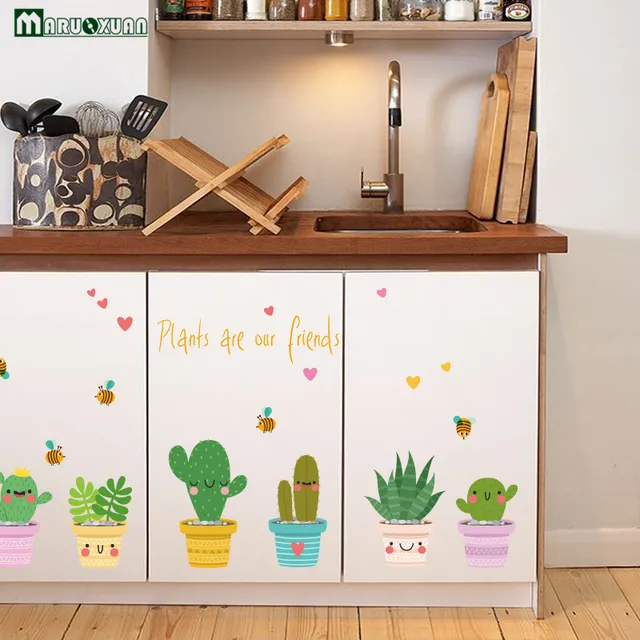 Kreatif Hijau Pot Tubuh Kabinet Dapur Kaca Pintu Dan Jendela Stiker Kreatif Hijau Pot Tubuh Kabinet Dapur Kaca Pintu Dan Jendela Stiker Pvc Dinding Dekoratif