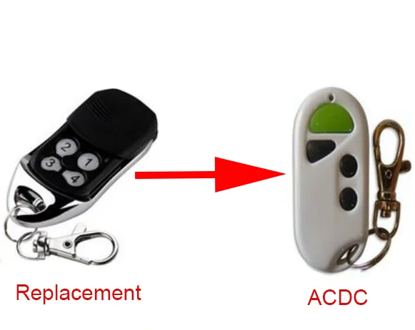 ACDC 433mhz replacemnet remote control garage gate fob rolling code free shipping doorhan replacement rolling code 433mhz remote control dhl free shipping