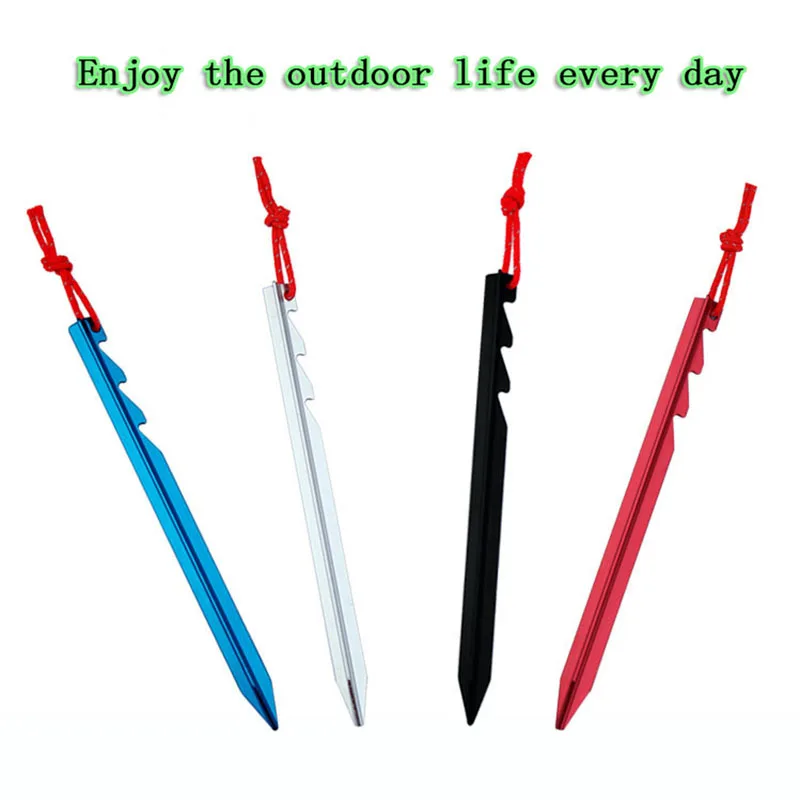 5pcs Tent Pegs Nail Aluminium Alloy Stake 18cm Outdoor Camping Accessories Hiking Traveling Fishing Equipment Sun Shelter Pegs (13)