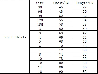 t-shirt size