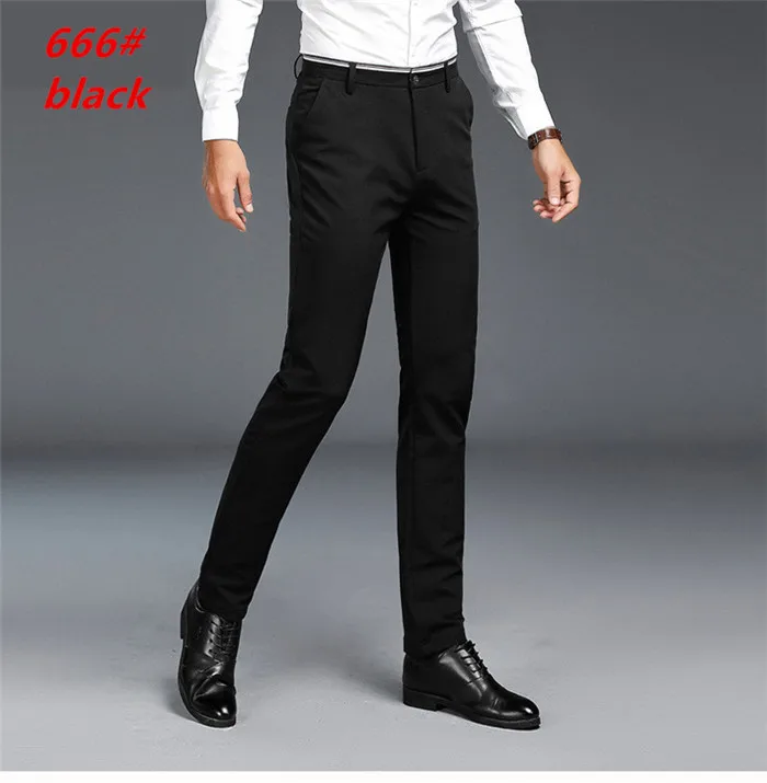2019 мужские повседневные деловые обтягивающие мужские брюки прямые брюки от костюма весна лето осень мужские классические брюки