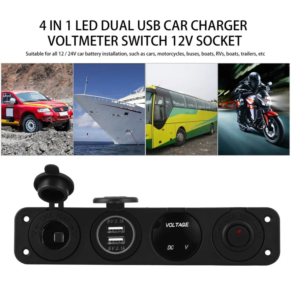 3 светильник цвет для 12/24 в автомобиля 4 отверстия панель переключатель основание