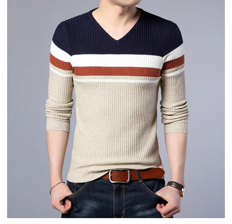 Осенний мужской свитер с v-образным вырезом мужской пуловер трикотажная одежда мужские s свитера пуловеры мужские Pull Homme blusa de frio masculino