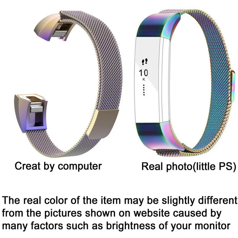 Замена нержавеющей стали ремешок для часов Магнитный Миланский Для Fitbit Alta/Alta HR/Ace