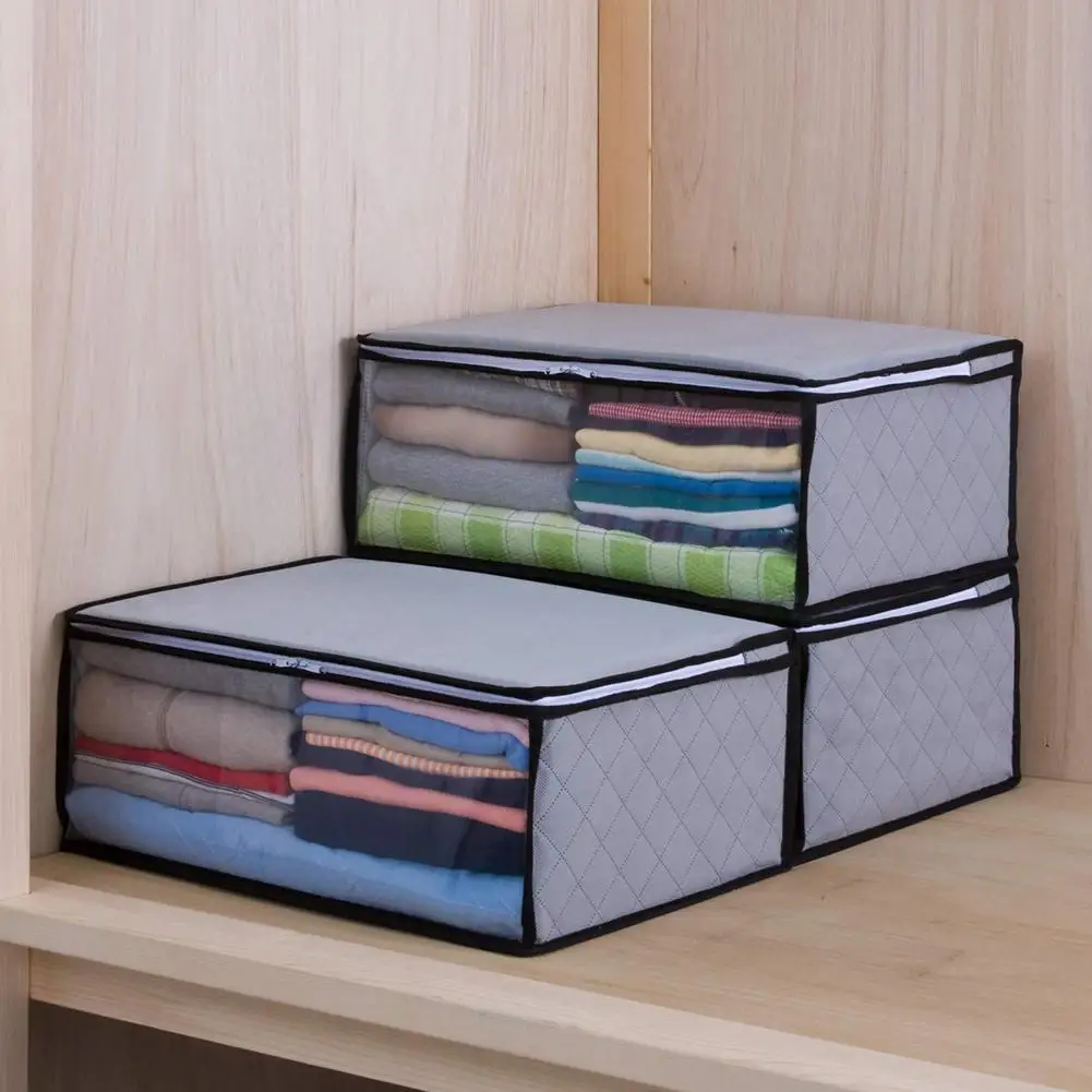 

3Pcs Fortable Travel Bags Folding Transparent Breathable Moisture-Proof Household Quilt Organizer For Home Clothing Storage Bag