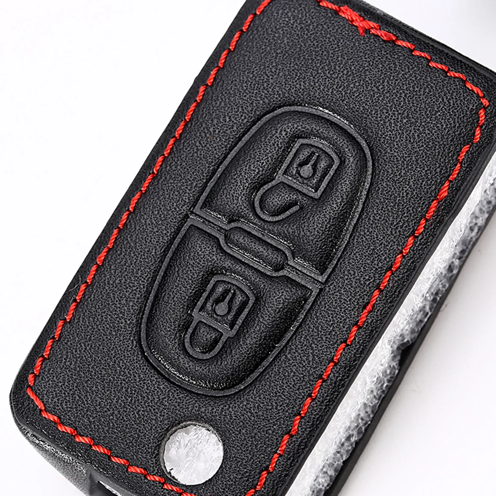 Кожаный чехол OkeyTech для автомобильного ключа Peugeot 107 207 307 407 308 607 Citroen C1 C2 C3 C4 C5 C6 C8
