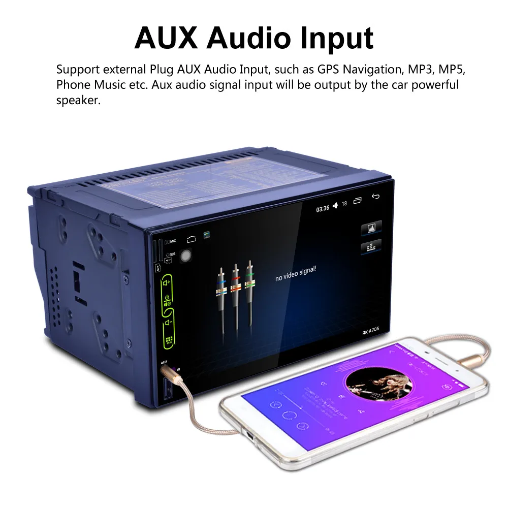 Excellent 7Inch 2Din QUAD Core Android 6.0 Bluetooth Car Radio Stereo Player 12V Auto Multimedia Player Support GPS Navigation+Camera 13