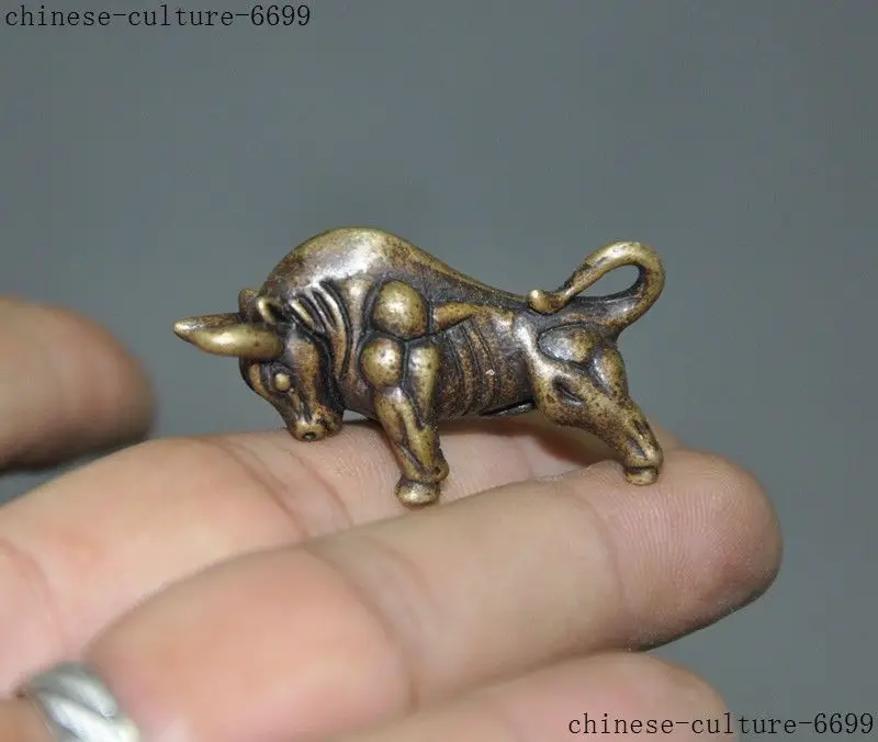 

China Feng Shui bronze Zodiac animal Ox Oxen Cow Cattle Bull Bovine Statue