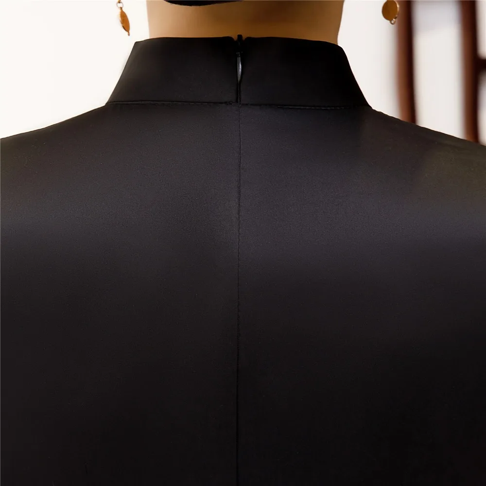 Шанхай история новая продажа черный и белый Qipao длинное китайское платье женское