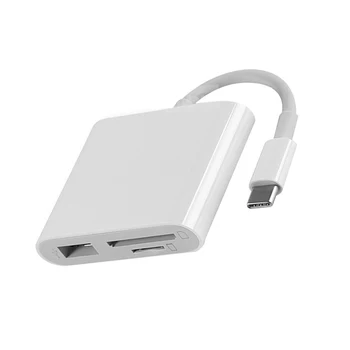 

3 in 1 multi-function Type-C to USB 3.0 HUB SD/TF OTG Adapter Converter white