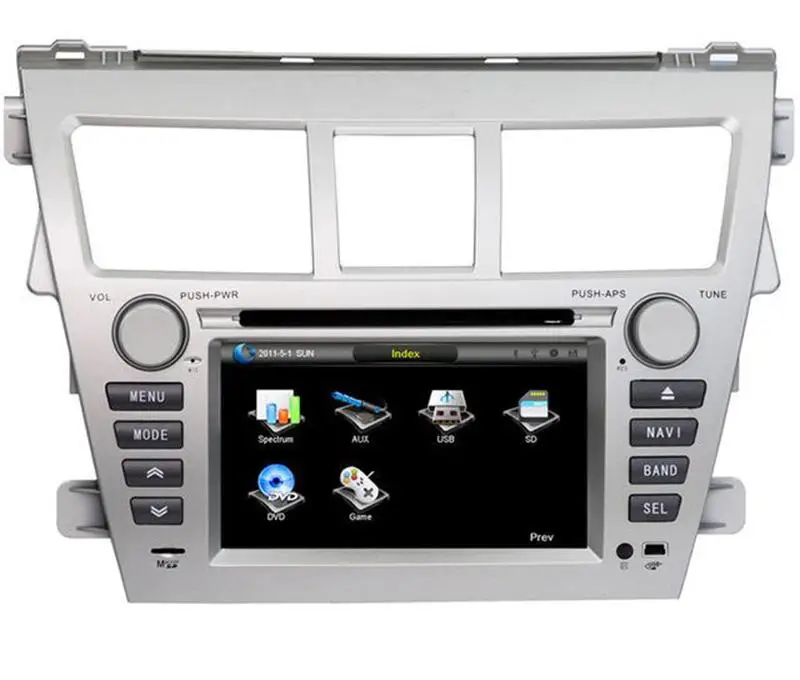 Discount 7" Car DVD player with GPS(opt),USB/SD,AUX,BT/TV,car multimedia audio Radio stereo for TOYOTA VIOS 2007 2008 2009 2010 2011 2012 3