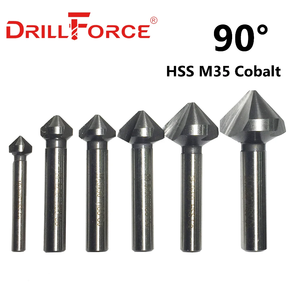 Drillforce Инструменты 10-31 мм HSSCO кобальта 3 канавки 90 градусов фаской из быстрорежущей стали сверла(10/14. 4/16. 5/20. 5/25/31 мм