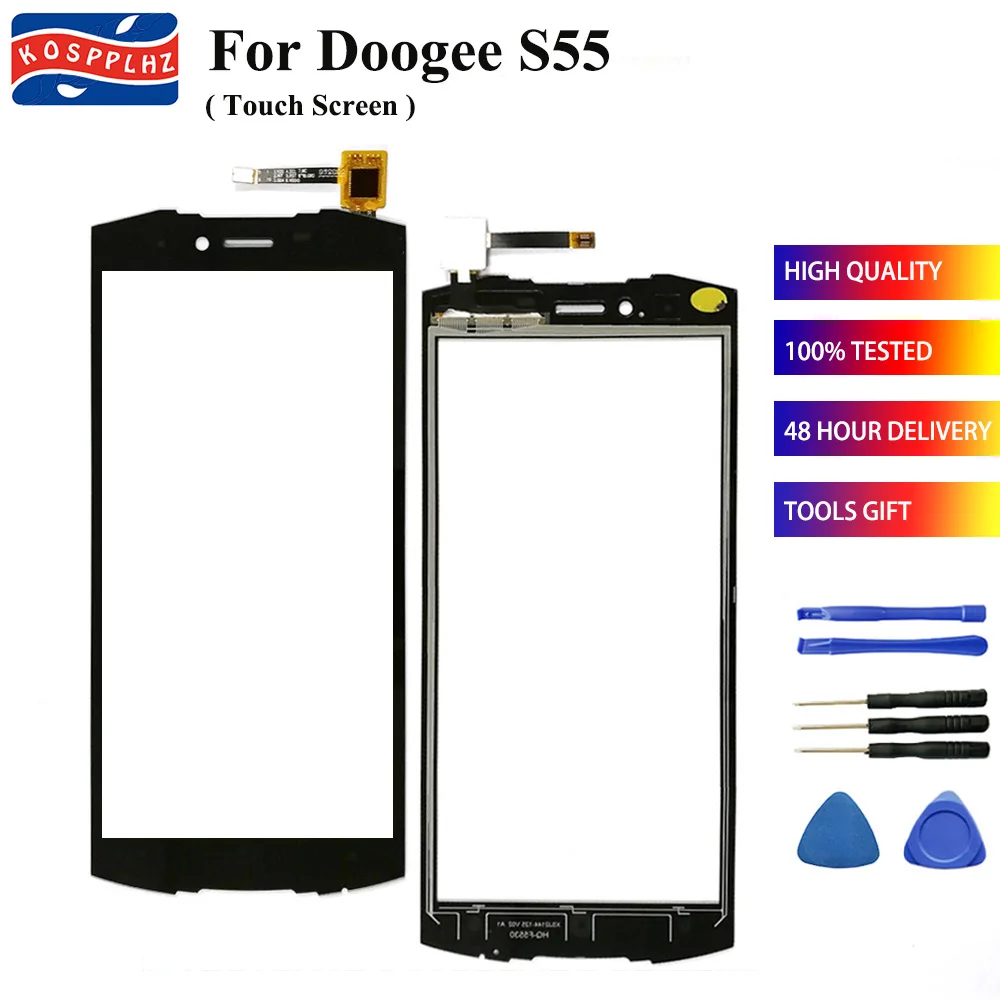 

Phone Touch Panel For DOOGEE S55 Touch Screen Digitizer Front Glass Panel Sensor Replacement s 55 Touchscreen Tools Adhesive