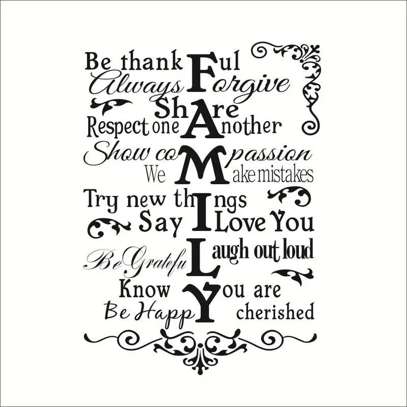 inspiration quote family warm happy share rlues sayings home decor