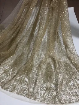 

tulle lace with glued glitter fashion Jolin-92908 african glitter lace fabric for party dress 5yard/lot embroidered