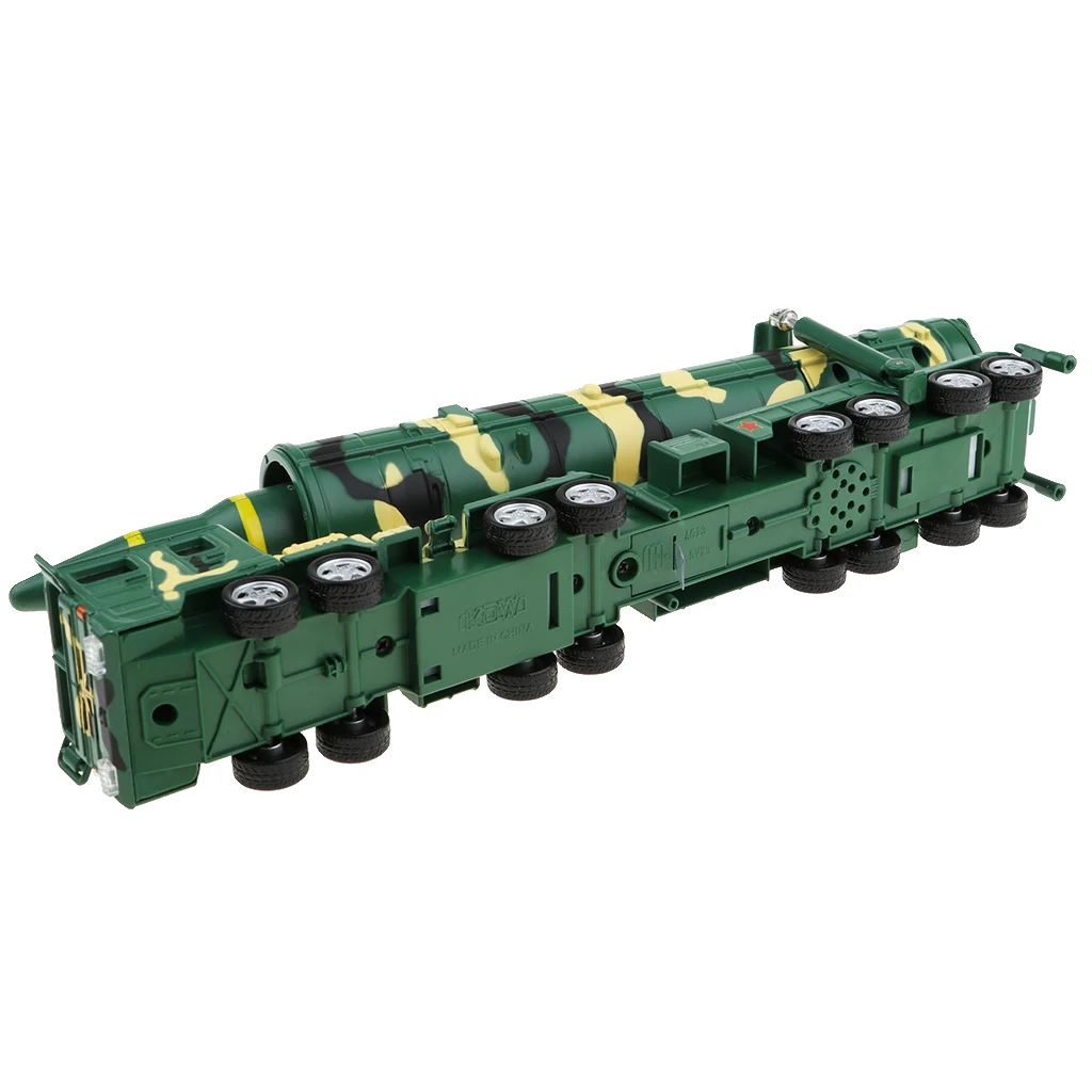 1:64 Alloy Simulation Military Car toy DF-31A Missile launch Vehicle Model Pull Back Musical Flashing Truck Kids Toys