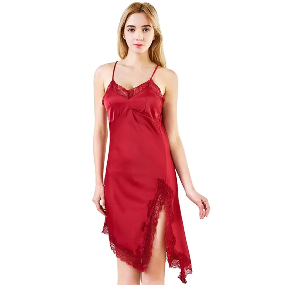 

Sexy Ladies Lace Backless Strap Summer Solid Sleepwear Women Babydoll Sleep 2019 Nightgown Lingerie Underwear Pajama Temptation