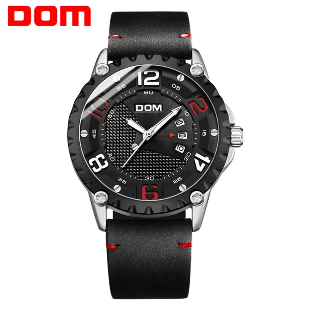 DOM Watch Men Sport Date Clock Top Brand Luxury Leather Strap Luminous Big Dial Military Wristwatch relogio masculino M-1221 DOM Watch Men Sport Date Clock Top Brand Luxury Leather Strap Luminous Big Dial Military Wristwatch relogio masculino M-1221